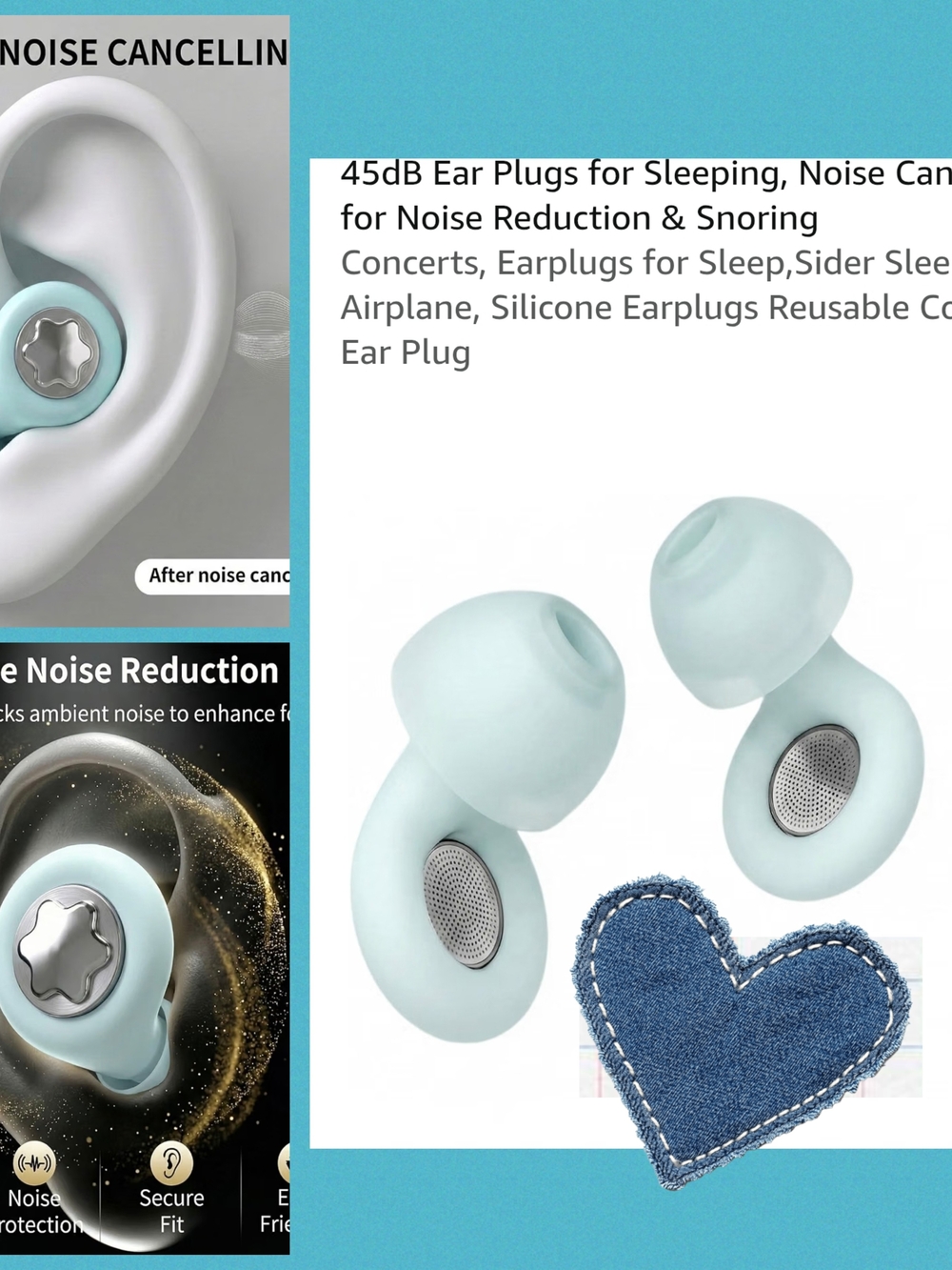 Light Blue Silicone Earbud Headphones – Noise-Reducing Comfort